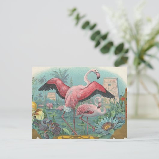 Flamingo Postkarte (Stehend Vorderseite)