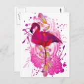 Flamingo Postkarte (Vorne/Hinten)