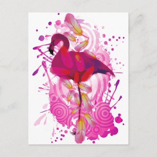 Flamingo Postkarte (Vorderseite)