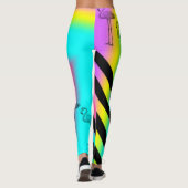 Flamingo Print Stripey Leggings (Rückseite)