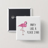 Flamingo Pun Funny Gift Button (Vorne & Hinten)