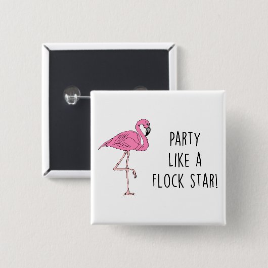 Flamingo Pun Funny Gift Button (Vorne & Hinten)