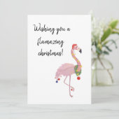 flamingo pun lustige fröhliche Weihnachten (Stehend Vorderseite)