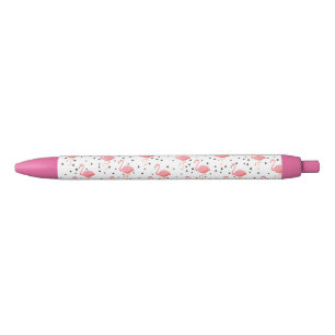 Flamingo-Punkt-Druck-Schwarz-Tinten-Stift Kugelschreiber