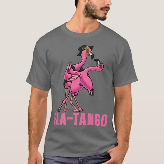 Flamingo Puns Slang Fla-tango Fun Flamingo Dancing T-Shirt (Vorderseite)