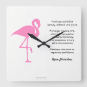 Flamingo Quadratische Wanduhr (Vorderseite)