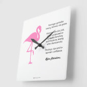 Flamingo Quadratische Wanduhr (Winkel)