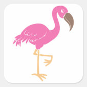 Flamingo Quadratischer Aufkleber (Vorderseite)