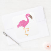 Flamingo Quadratischer Aufkleber (Umschlag)
