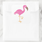 Flamingo Quadratischer Aufkleber (Tasche)