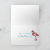 Flamingo Quatrefoil Geburtstag Karte (Innenseite)