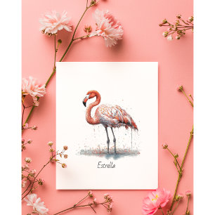 Flamingo Radiance: Watercolor Flamingo, benutzerde Einladung