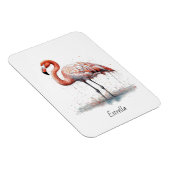 Flamingo Radiance: Watercolor Flamingo, benutzerde Magnet (Rechte Seite)