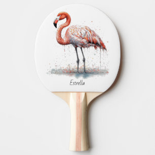 Flamingo Radiance: Watercolor Flamingo, benutzerde Tischtennis Schläger