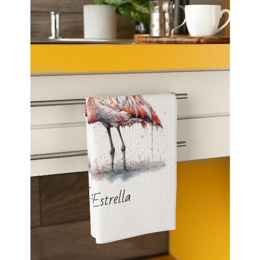 Flamingo Radiation: Tropische Wasserfarbe, kundens Geschirrtuch