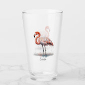 Flamingo Radiation: Tropische Wasserfarbe, kundens Glas (Vorderseite)