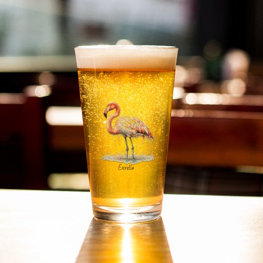 Flamingo Radiation: Tropische Wasserfarbe, kundens Glas