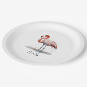 Flamingo Radiation: Tropische Wasserfarbe, kundens Pappteller (Schrägansicht)