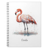 Flamingo Radiation: Tropische Wasserfarbe Notizblock (Vorderseite)