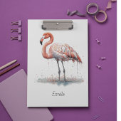 Flamingo Radiation: Wasserfarben Kunst, Brauch Klemmbrett