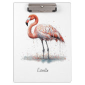 Flamingo Radiation: Wasserfarben Kunst, Brauch Klemmbrett (Vorderseite)