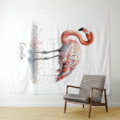 Flamingo Radiation: Wasserfarben Kunst, Brauch Wandteppich (Beispiel (Horizontal))