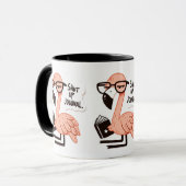 Flamingo Reading a Journal - "Shut Up, Journal" Tasse (Vorderseite Links)