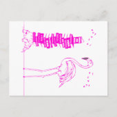 Flamingo Reading Feiertagspostkarte (Vorderseite)