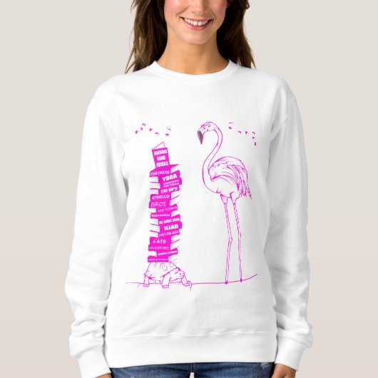 Flamingo Reading Sweatshirt (Vorderseite)
