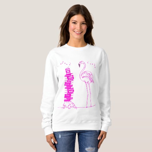 Flamingo Reading Sweatshirt (Vorne ganz)