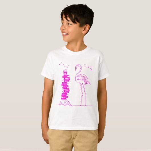 Flamingo Reading T-Shirt (Vorne ganz)