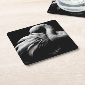 Flamingo Rechteckiger Pappuntersetzer