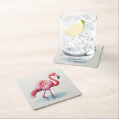 Flamingo Rechteckiger Pappuntersetzer (Vor Ort)