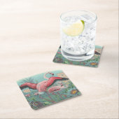 Flamingo Rechteckiger Pappuntersetzer (Vor Ort)