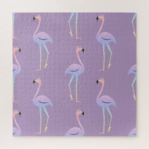 Flamingo Regenbogen: Farbige nahtlose Muster. Puzzle