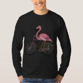 Flamingo Reiten Ein Fahrrad Cool Biker T-Shirt (Vorderseite)
