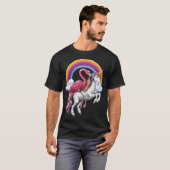 Flamingo reitendes Einhorn T-Shirt (Vorne ganz)