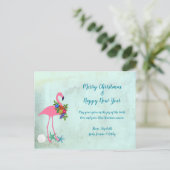 Flamingo Rejovice Grunge Weihnachtskarte Feiertagspostkarte (Stehend Vorderseite)