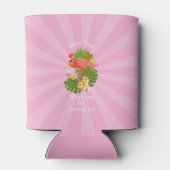 Flamingo-Rentner-Rosa-Getränkehalter Dosenkühler (Rückseite)