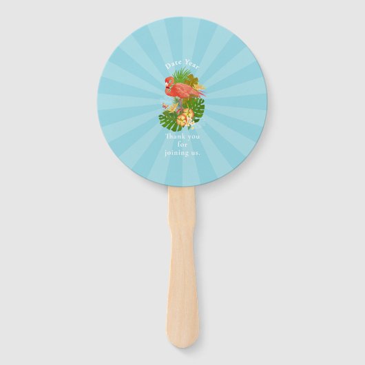 Flamingo Retirement Blue  Fächer (Rückseite)