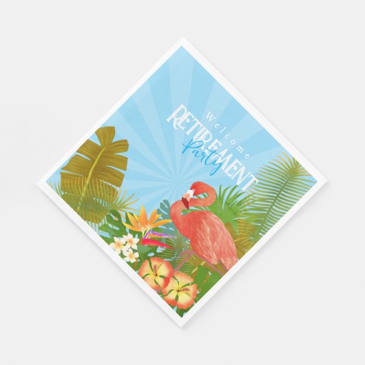 Flamingo Retirement Blue Serviette (Ecke)