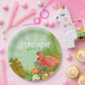 Flamingo Retirement Green Pappteller (Party)