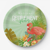 Flamingo Retirement Green Pappteller (Vorderseite)