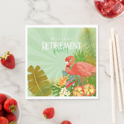 Flamingo Retirement Green Serviette (Beispiel)