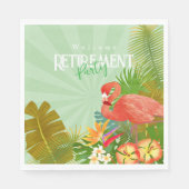 Flamingo Retirement Green Serviette (Vorderseite)