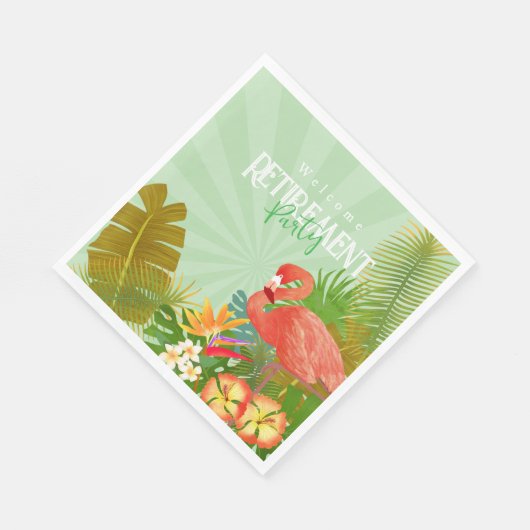 Flamingo Retirement Green Serviette (Ecke)