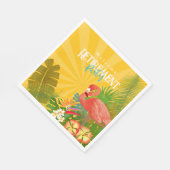 Flamingo Retirement Orange Yellow Serviette (Ecke)