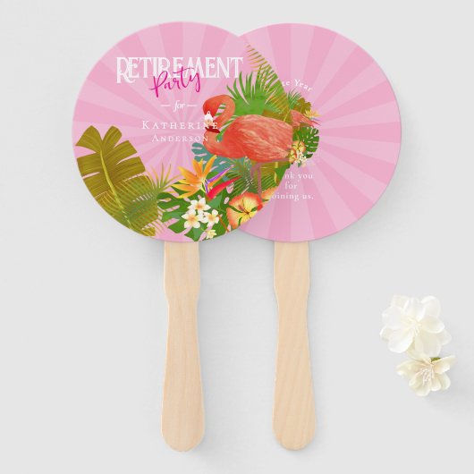 Flamingo Retirement Pink Fächer (Vorne und Hinten)