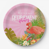 Flamingo Retirement Pink Pappteller (Vorderseite)