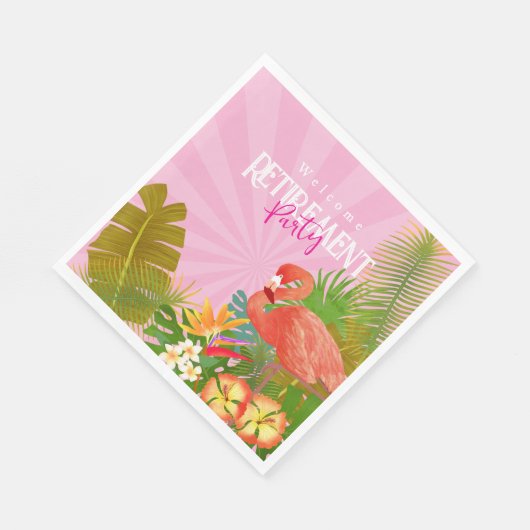 Flamingo Retirement Pink Serviette (Ecke)